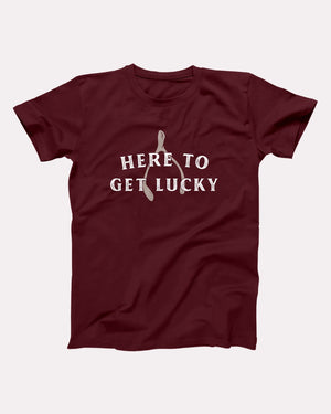 Here To Get Lucky Adult Unisex T-Shirt - Twisted Gorilla