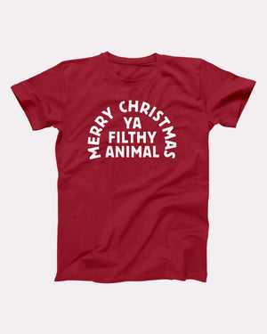 Merry Christmas Ya Filthy Animal Adult Unisex T-Shirt - Twisted Gorilla