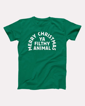 Merry Christmas Ya Filthy Animal Adult Unisex T-Shirt Twisted Gorilla
