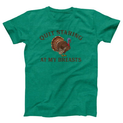 Quit Staring At My Breasts Adult Unisex T-Shirt - Twisted Gorilla