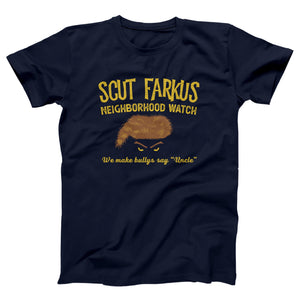 Scut Farkus Neighborhood Watch Adult Unisex T-Shirt Twisted Gorilla