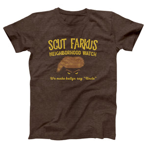 Scut Farkus Neighborhood Watch Adult Unisex T-Shirt - Twisted Gorilla