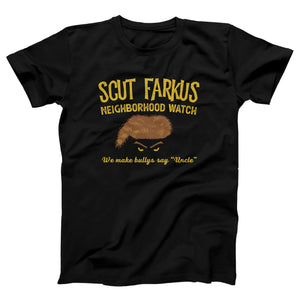 Scut Farkus Neighborhood Watch Adult Unisex T-Shirt - Twisted Gorilla