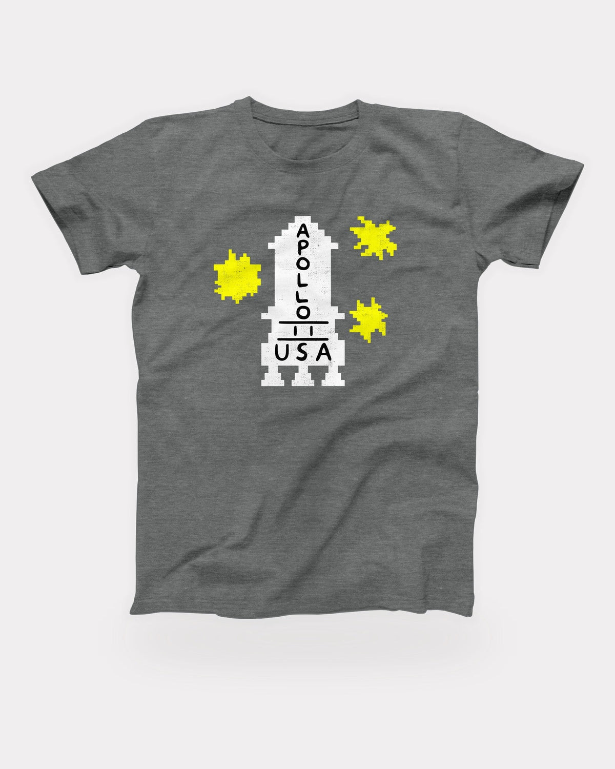 Apollo 11 Sweater T-Shirt in Deep Heather, flat lay on grey