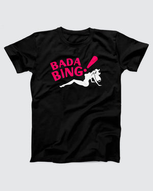 Bada Bing T-Shirt, flat lay on grey