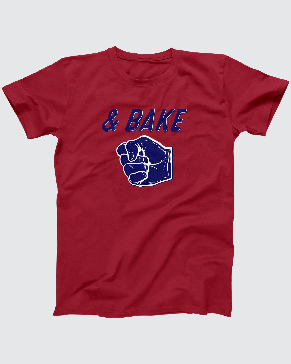 Bake T-Shirt, flat lay on grey