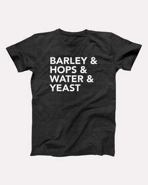 Barley & Hops T-Shirt, flat lay, Dark Grey Heather