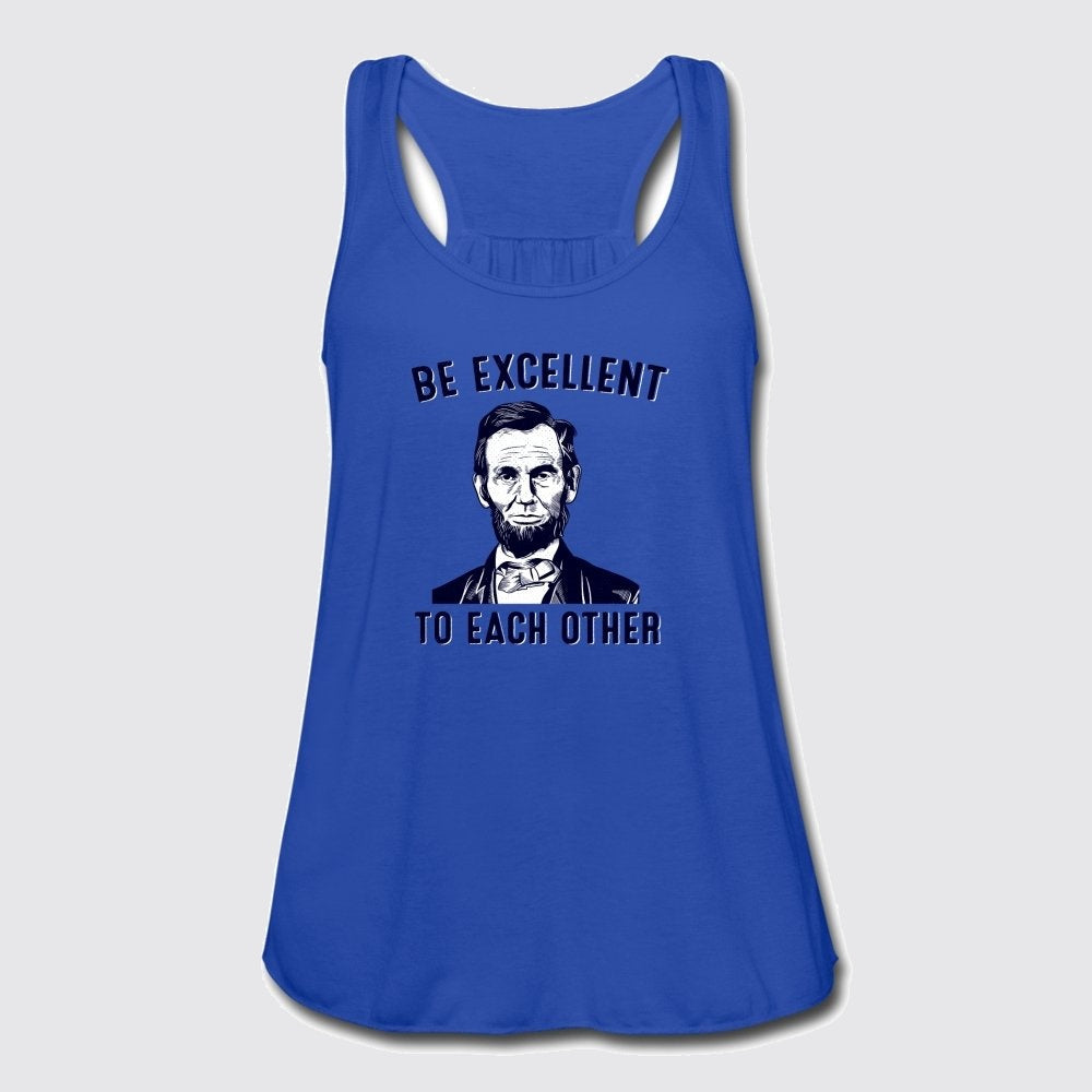 be excellent to each other womens flowy tank top