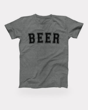 Beer T-Shirt in Deep Heather, flat lay on grey