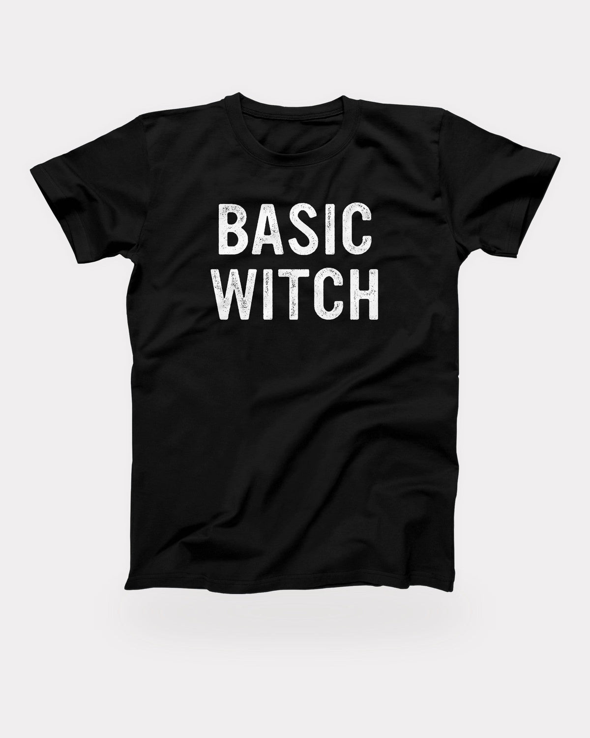 Basic Witch T-Shirt in Black, flat lay on grey