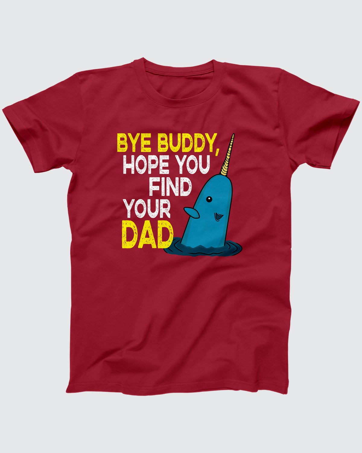 Bye Buddy Hope You Find Your Dad Ugly Sweater, flat lay on grey