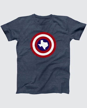 Captain Texas T-Shirt, flat lay on grey