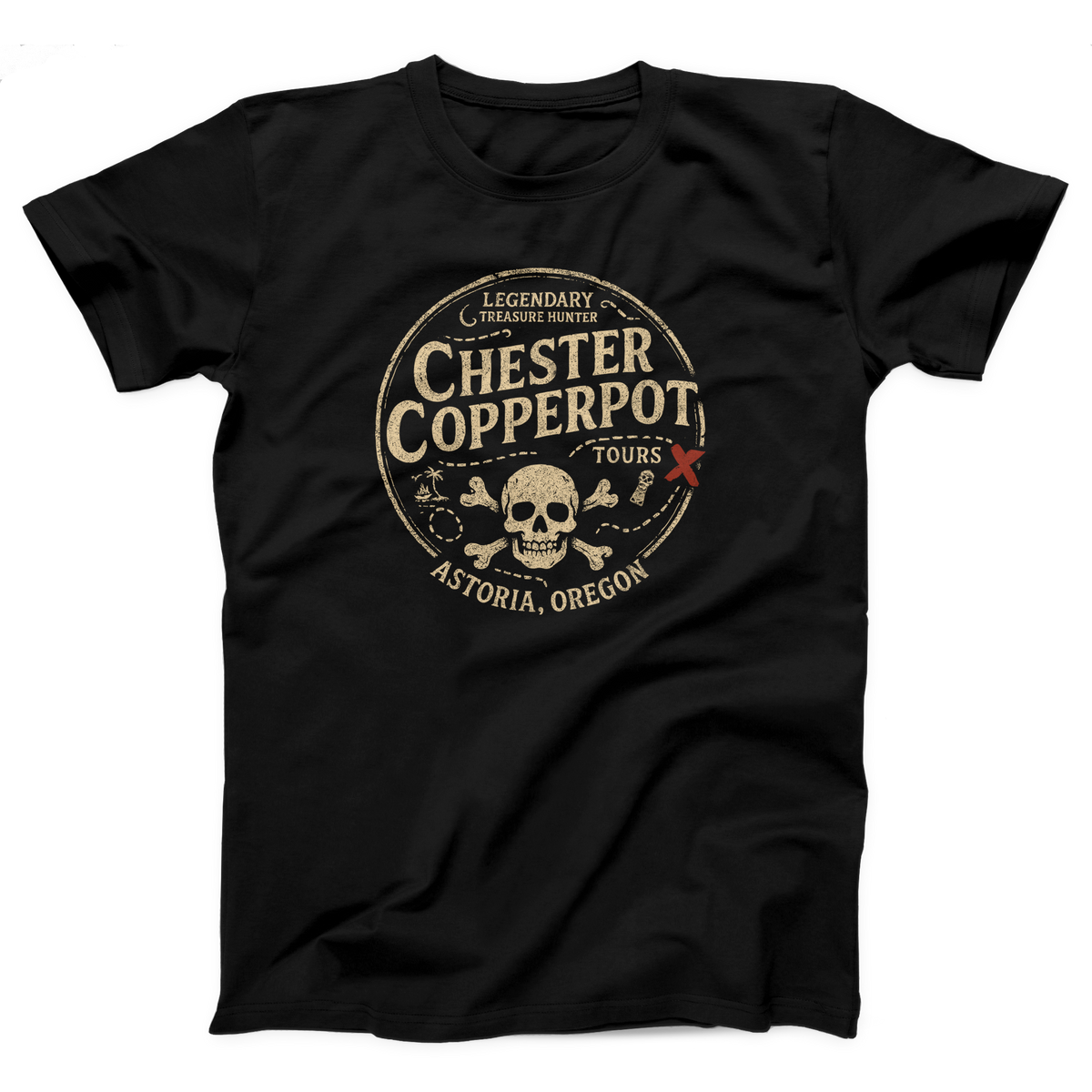 Chester Copperpot Treasure Hunter Tours Adult Unisex T-Shirt