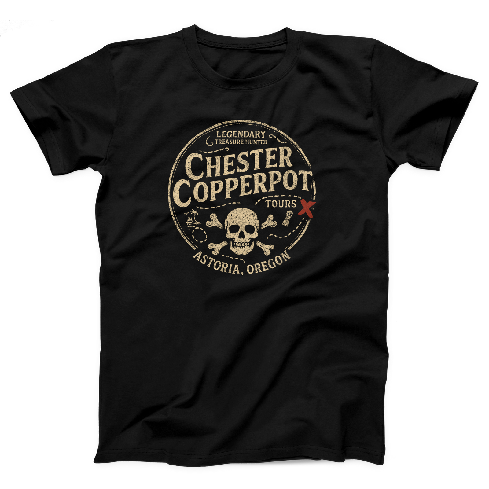 Chester Copperpot Treasure Hunter Tours Adult Unisex T-Shirt