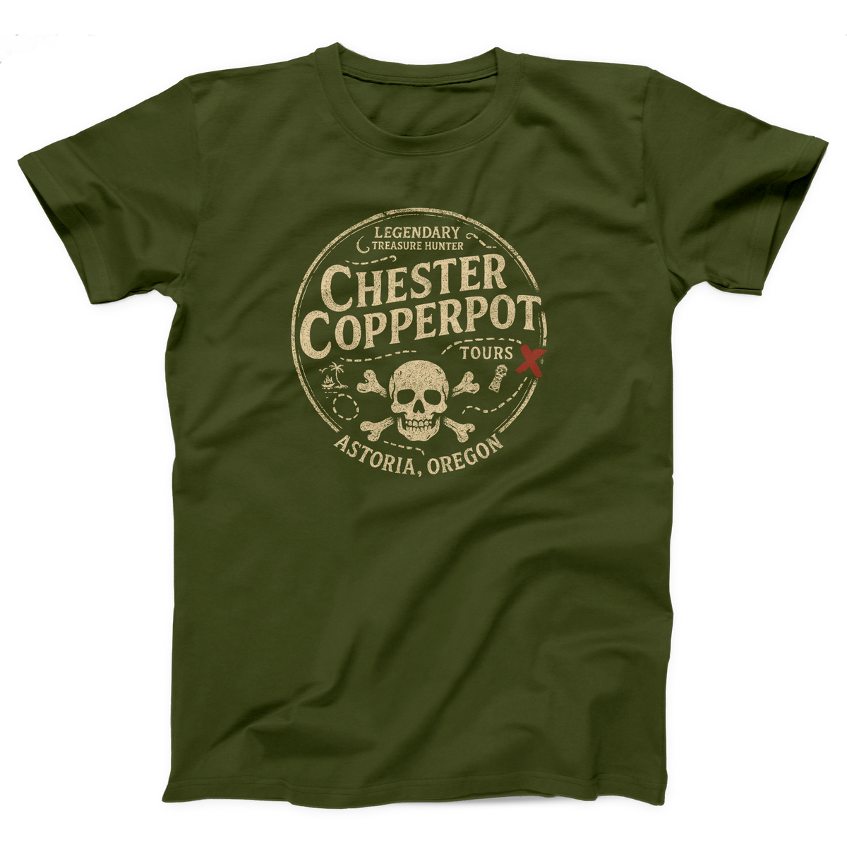 Chester Copperpot Treasure Hunter Tours Adult Unisex T-Shirt