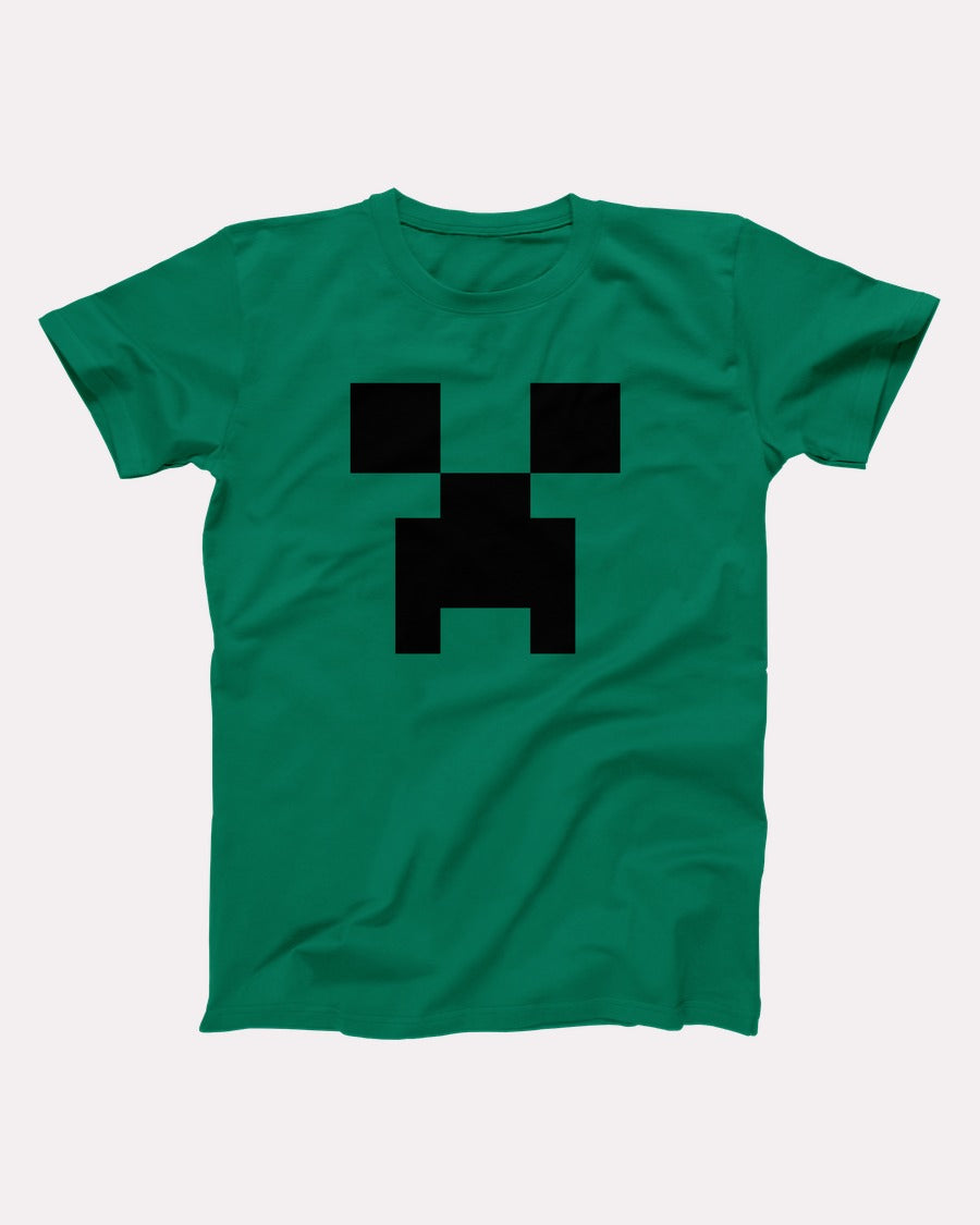 Creeper t-shirt in Kelly, flat lay on grey