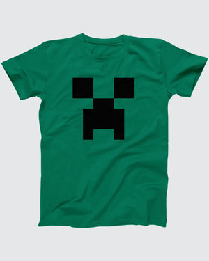 Creeper t-shirt in Kelly, flat lay on grey