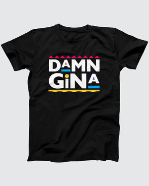 Damn Gina T-Shirt, flat lay on grey