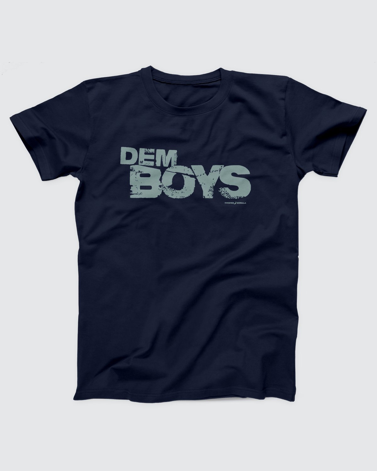 Dem Boys T-Shirt, flat lay on grey