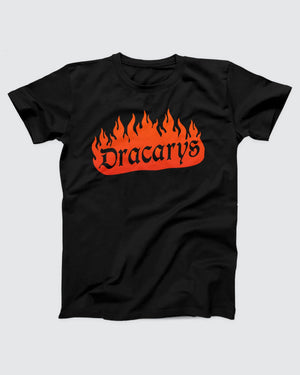 Dracarys T-Shirt, flat lay on grey