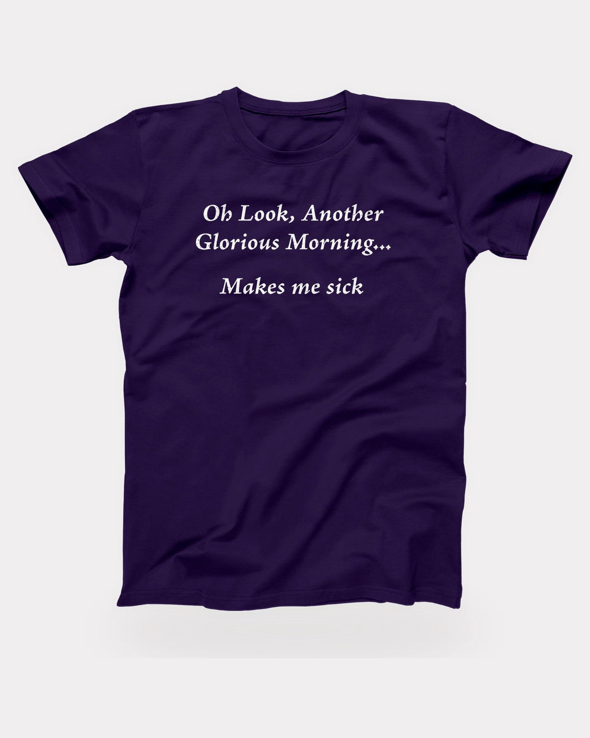 Another Glorious Morning T-Shirt in Team Purple, flat lay on grey