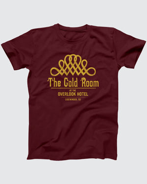 The Gold Room T-Shirt, flat lay on grey