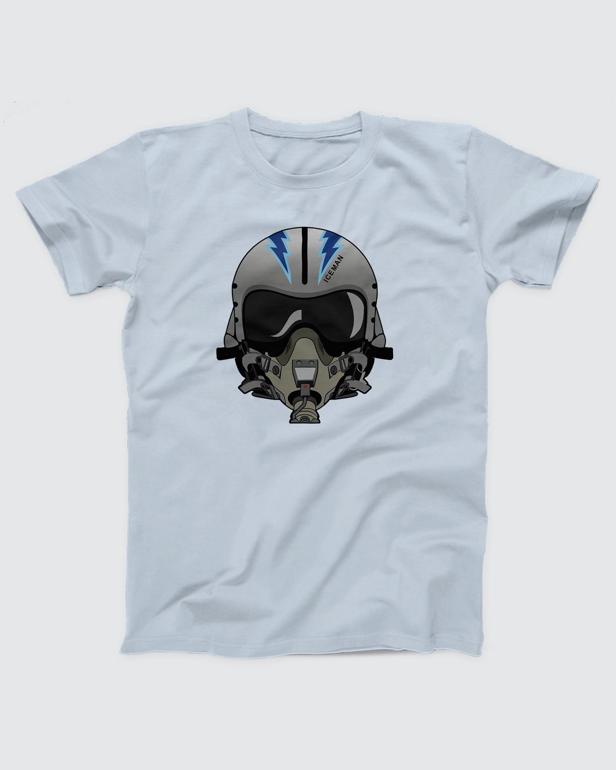 Iceman Helmet T-Shirt, flat lay on grey