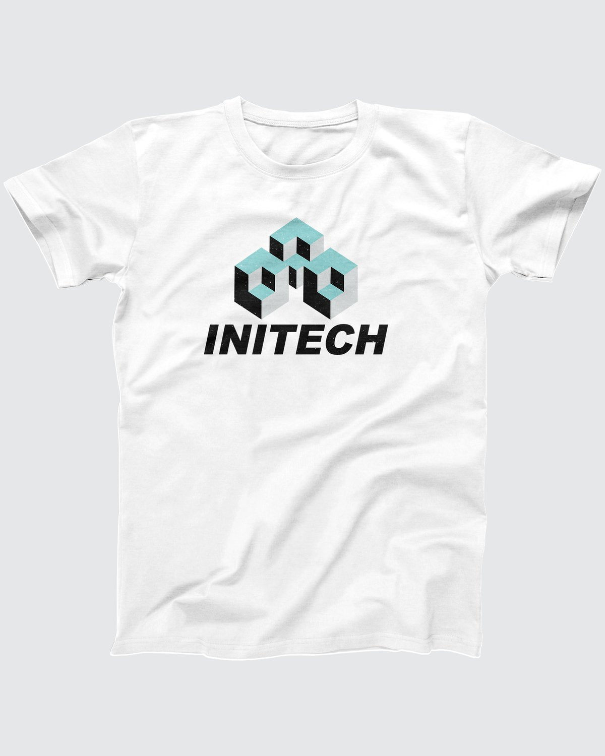 Initech T-Shirt, flat lay on grey