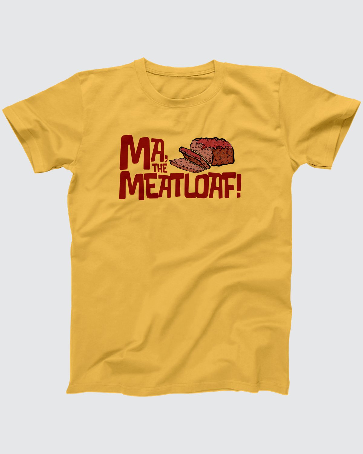 Ma, The Meatloaf T-Shirt, flat lay on grey