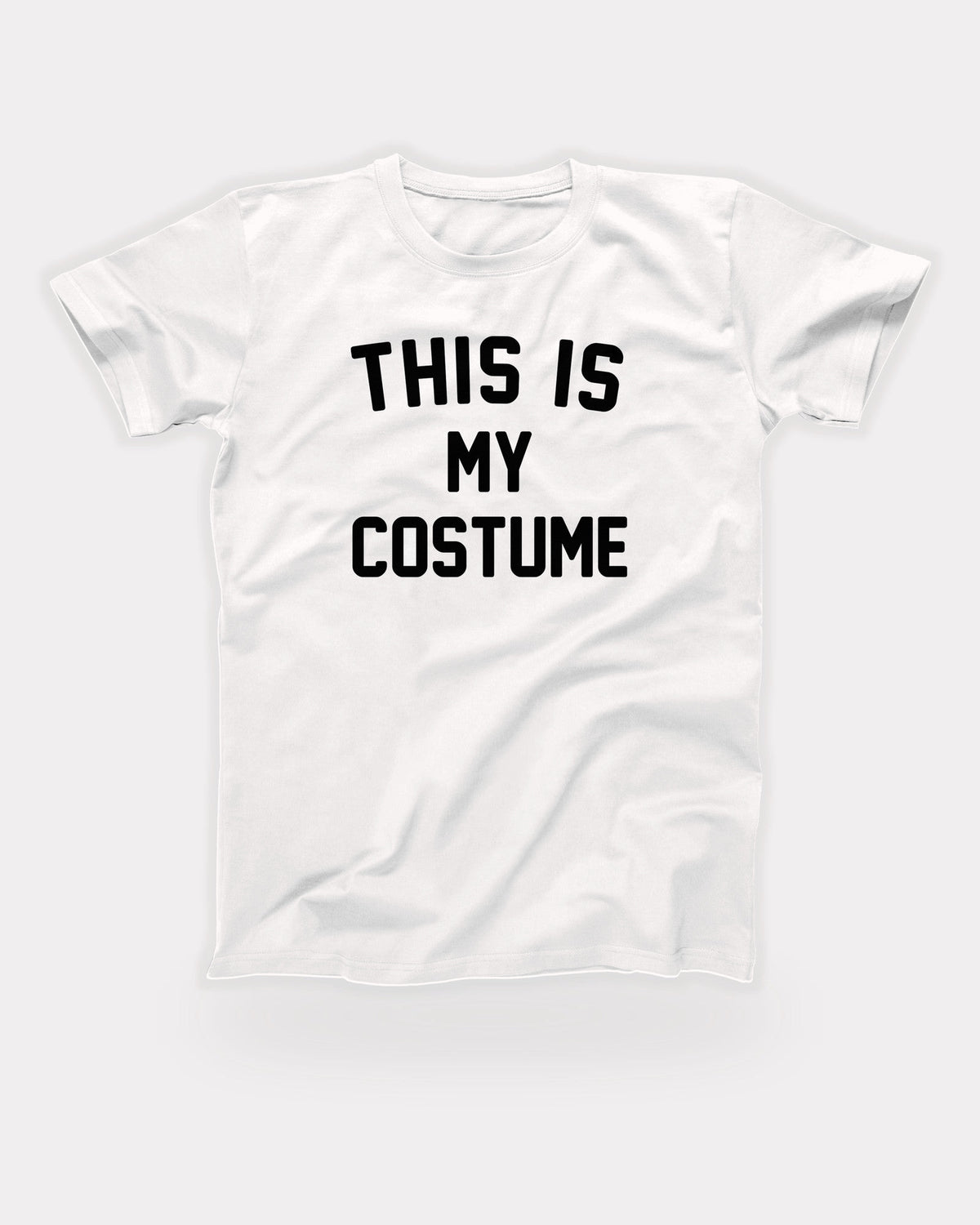 This Is My Costume T-Shirt in White, flat lay on grey