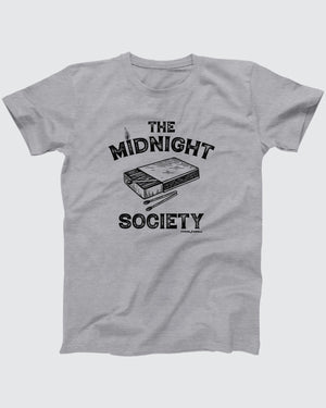 The Midnight Society T-Shirt, flat lay on grey