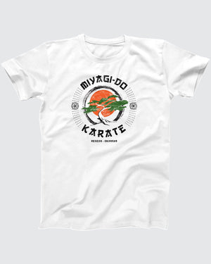 Miyagi-Do Karate T-Shirt, flat lay on grey