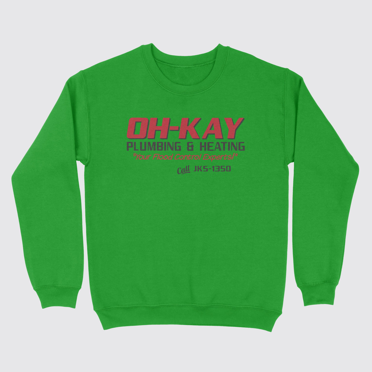 Oh-Kay Plumbing & Heating Ugly Sweater Irish Green