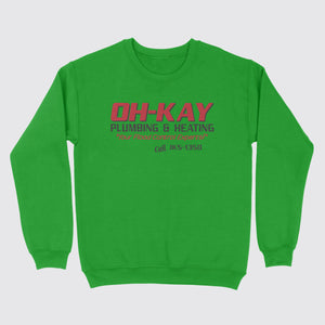 Oh-Kay Plumbing & Heating Ugly Sweater Irish Green