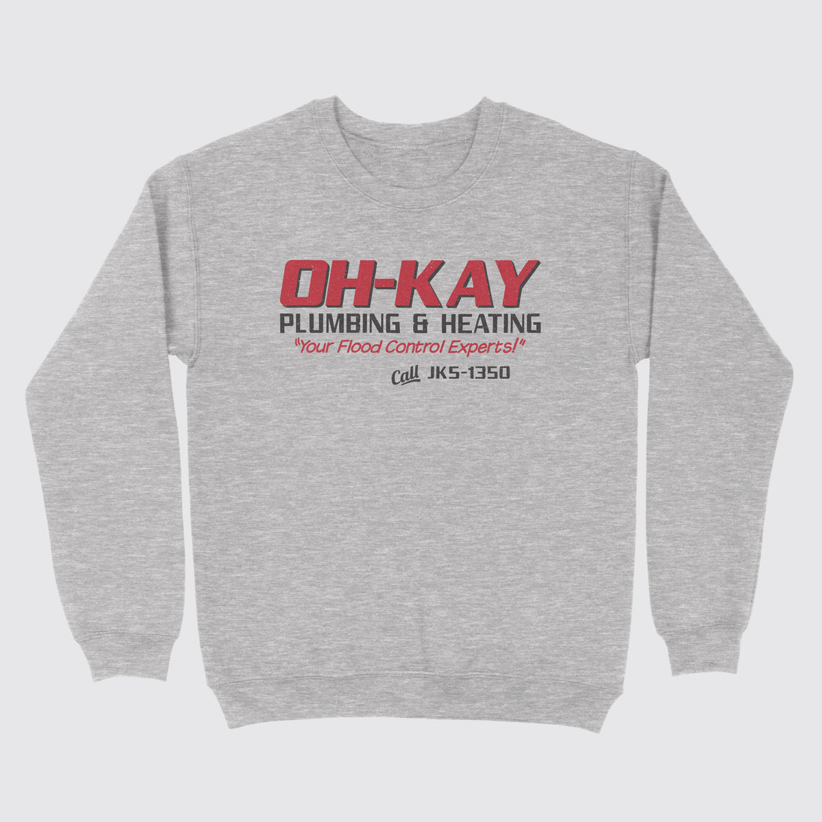 Oh-Kay Plumbing & Heating Ugly Sweater Sport Grey