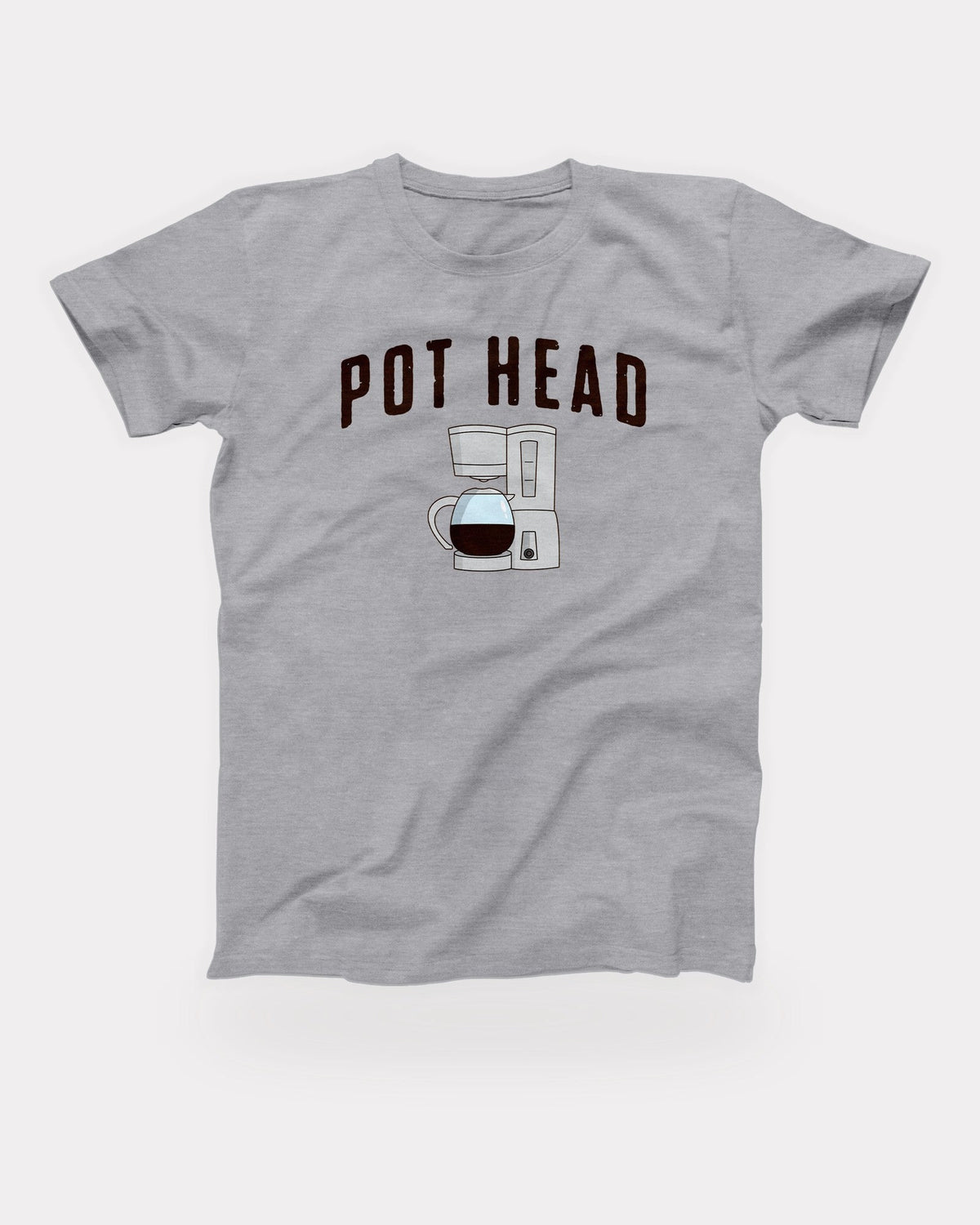 Pot Head T-Shirt in Athletic Heather, flat lay on grey