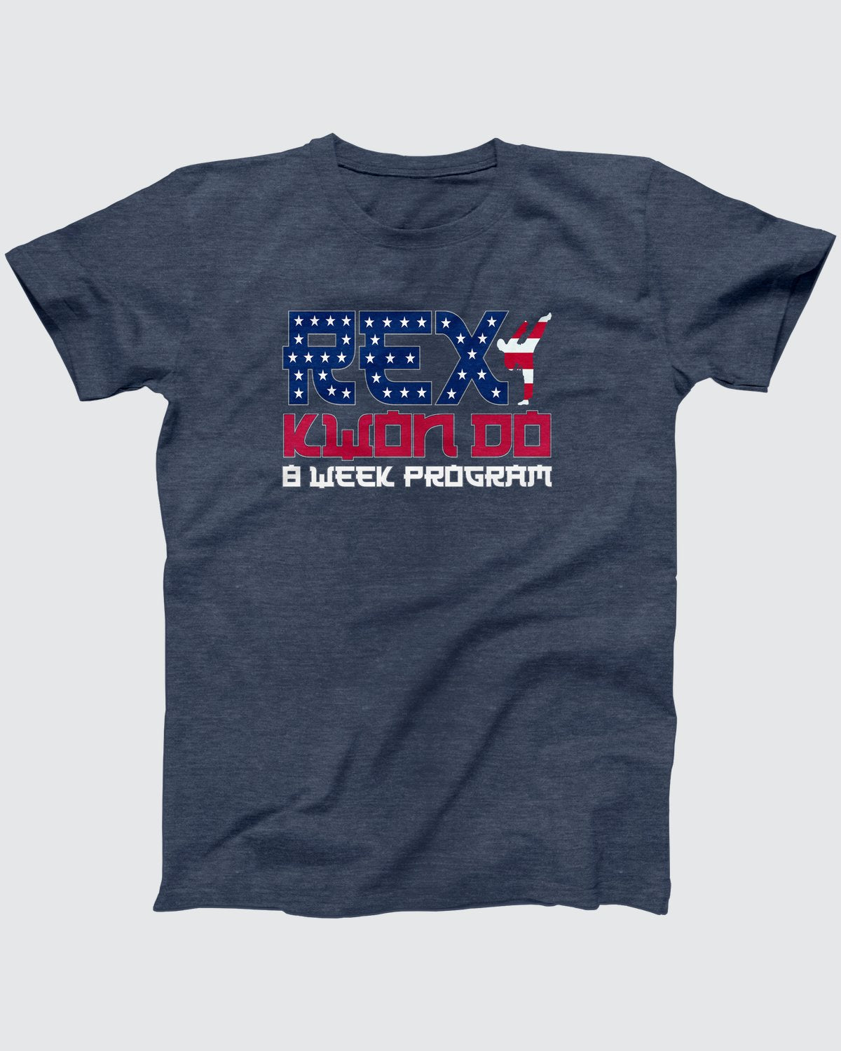 Rex Kwon Do T-Shirt, flat lay on grey