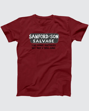 Sanford & Son Salvage T-Shirt, flat lay on grey
