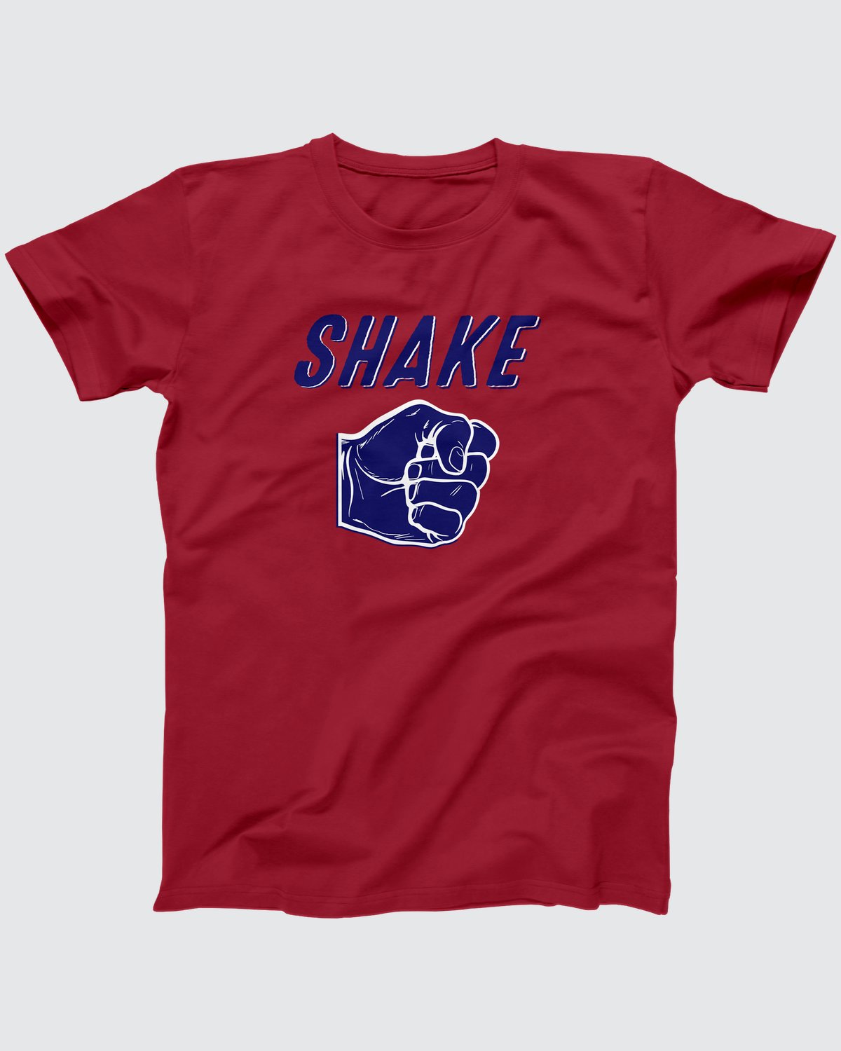 Shake T-Shirt, flat lay on grey