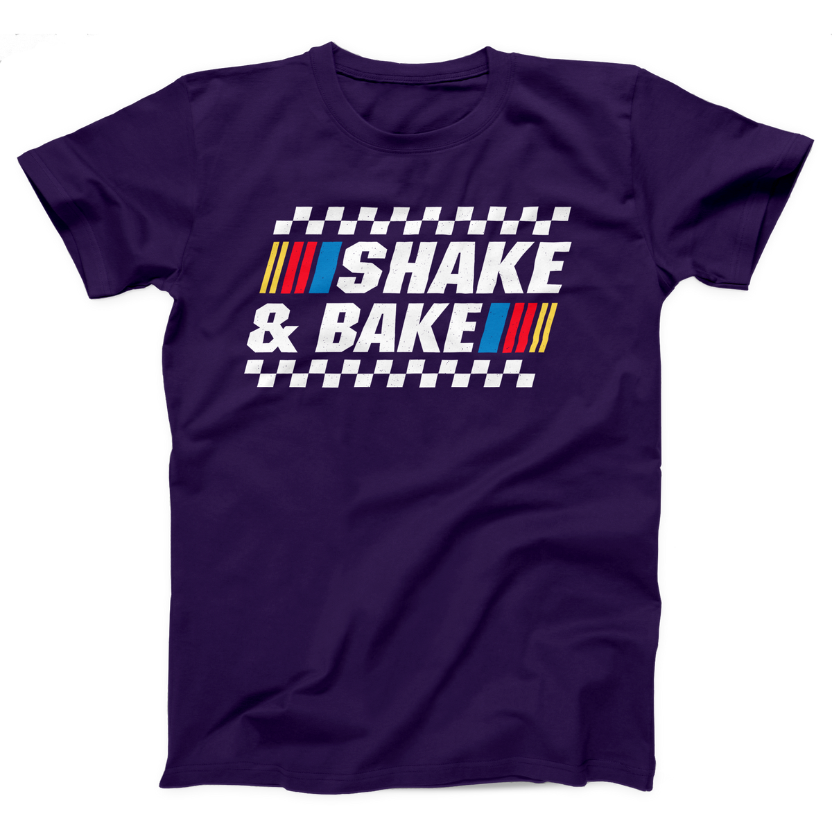 Shake and Bake T-Shirt, flat lay, Team Purple