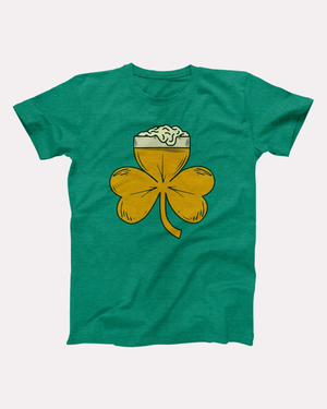 Shamrock Beer T-Shirt, flat lay, Heather Kelly