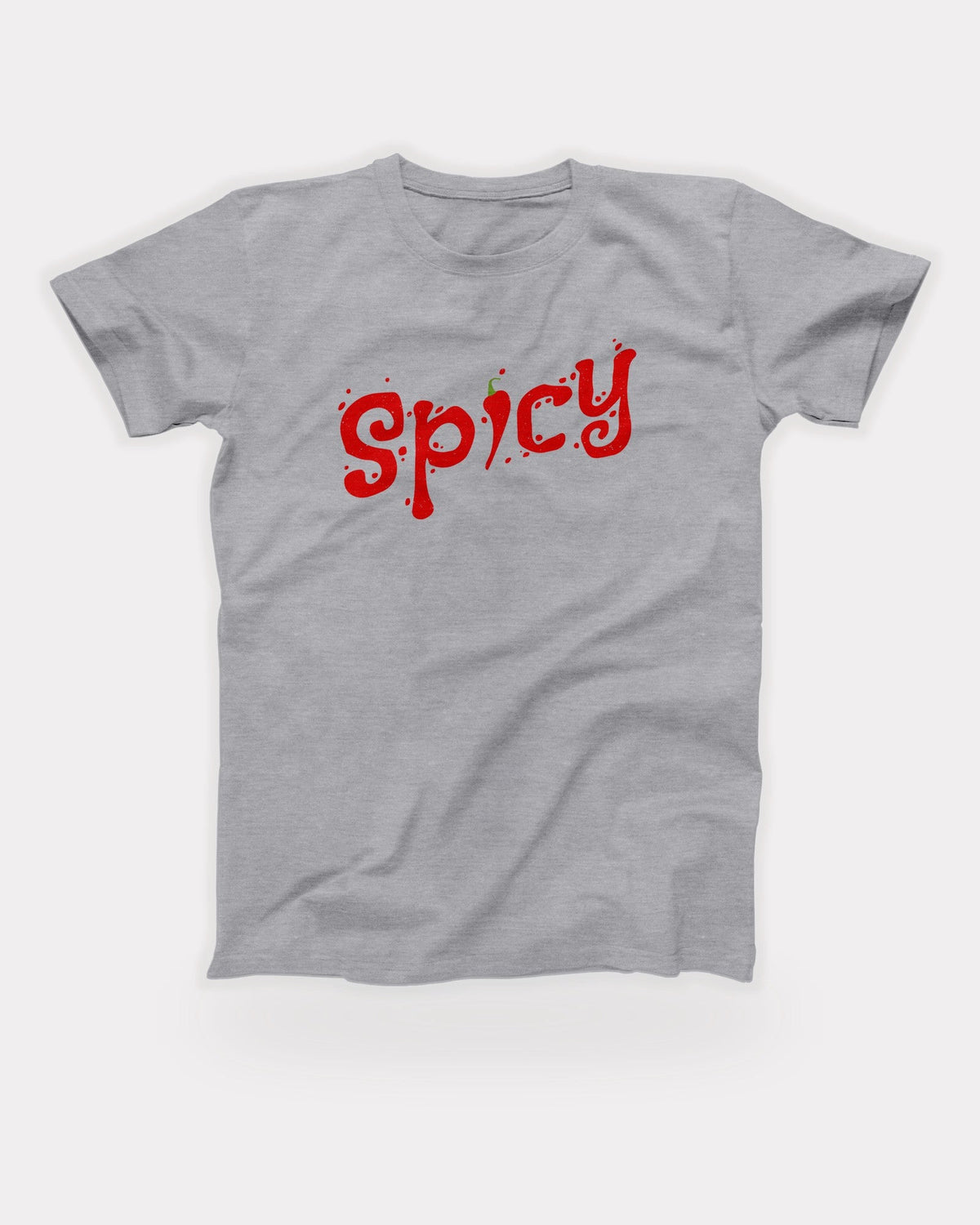 Spicy T-Shirt in Athletic Heather, flat lay on grey