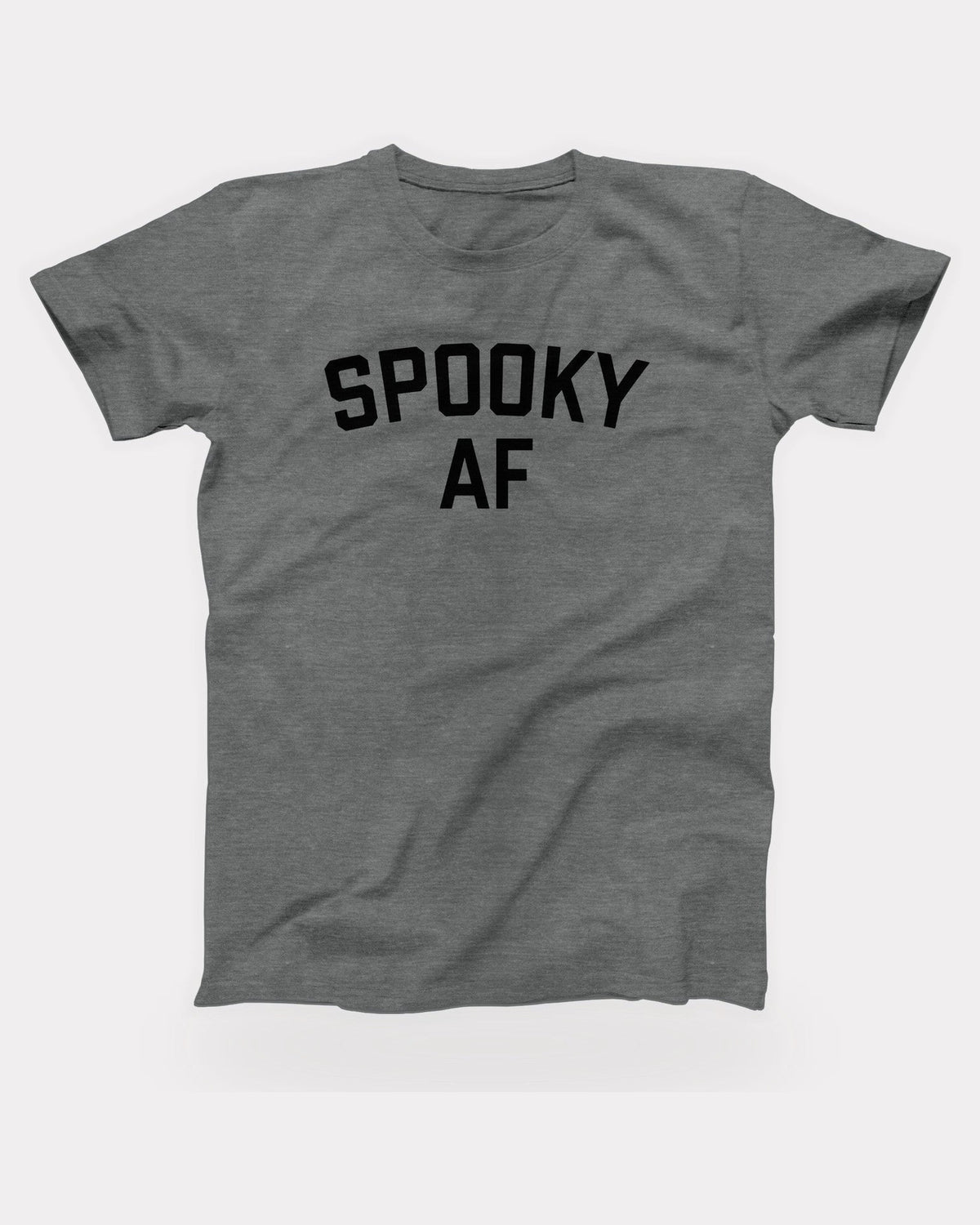 Spooky AF T-Shirt in Deep Heather, flat lay on grey