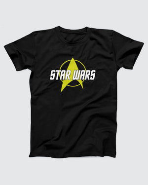 Force Trek t-shirt in Black, flat lay on grey
