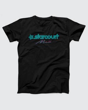 Starcourt Mall T-Shirt, flat lay on grey
