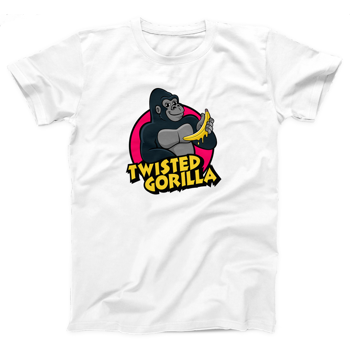 Twisted Gorilla Logo T-Shirt, flat lay, White