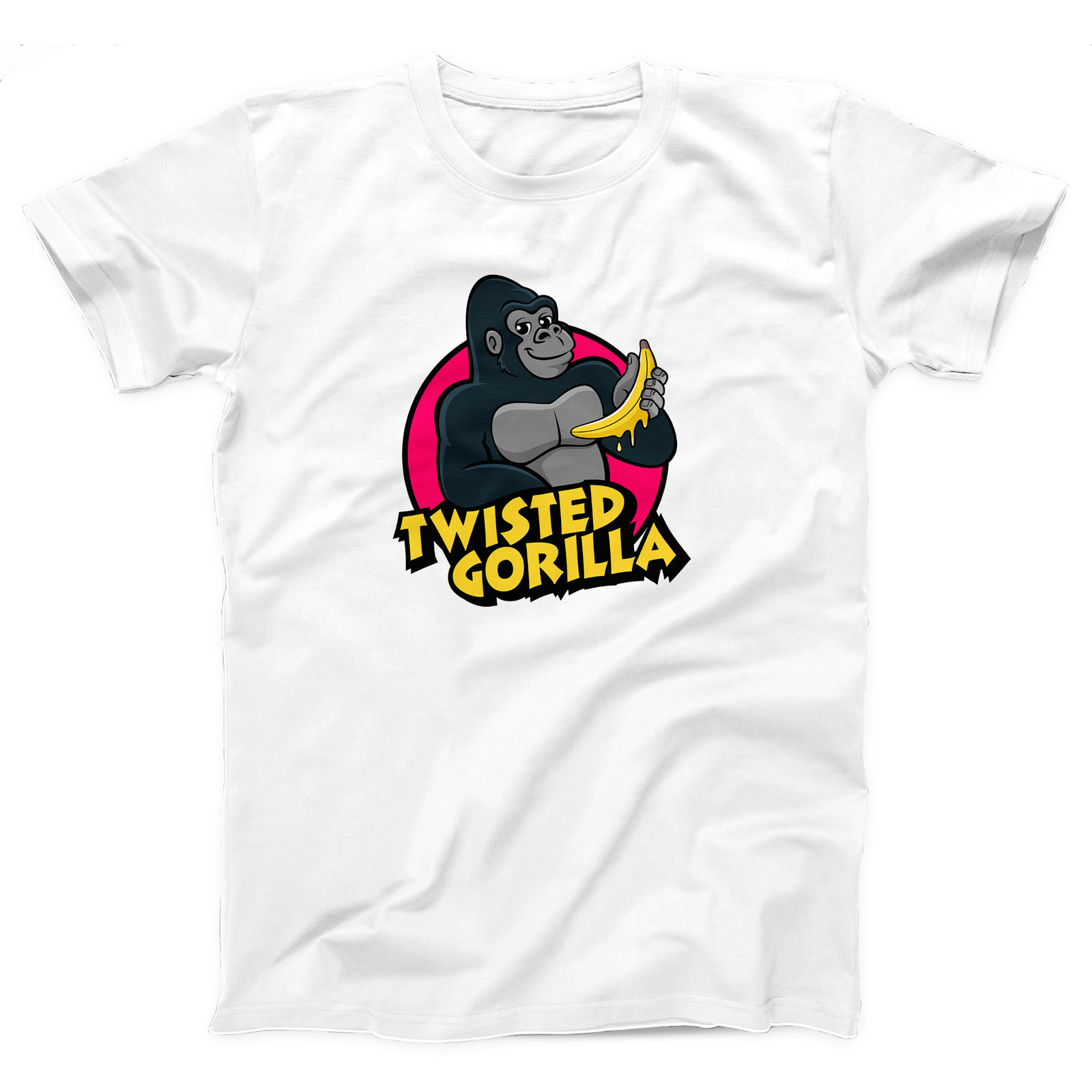 Twisted Gorilla Logo T-Shirt, flat lay, White