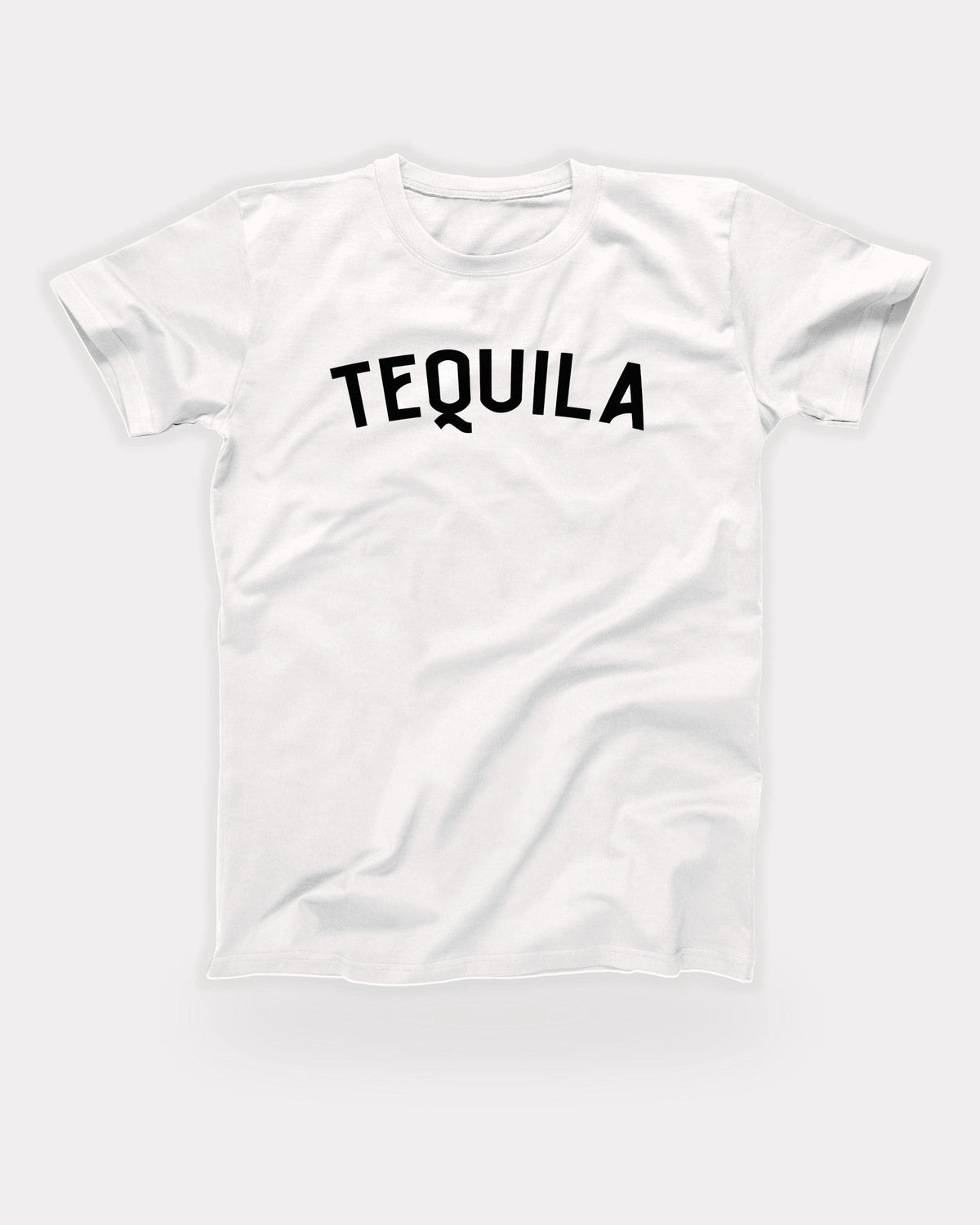 Tequila T-Shirt in White, flat lay on grey