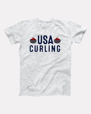 USA Curling T-Shirt - Ash
