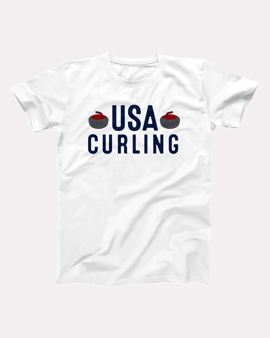 USA Curling T-Shirt - White